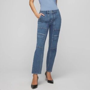 White House Black Market High-Rise Cargo Straight Jean